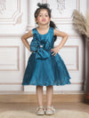 Girls Teal knee length Party frock m250285