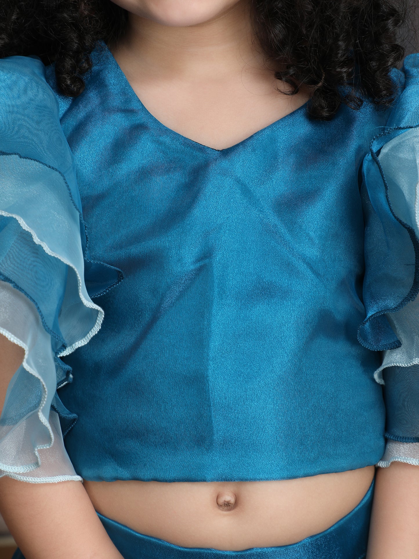 Girls Teal indo-western dress