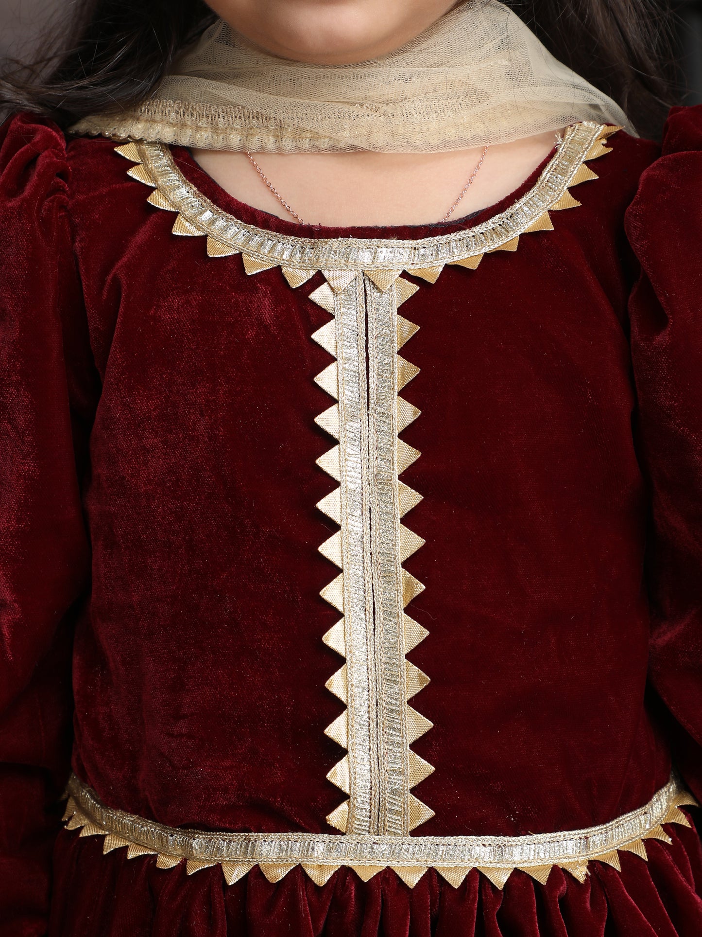 maroon silk blended sharara set-m250331