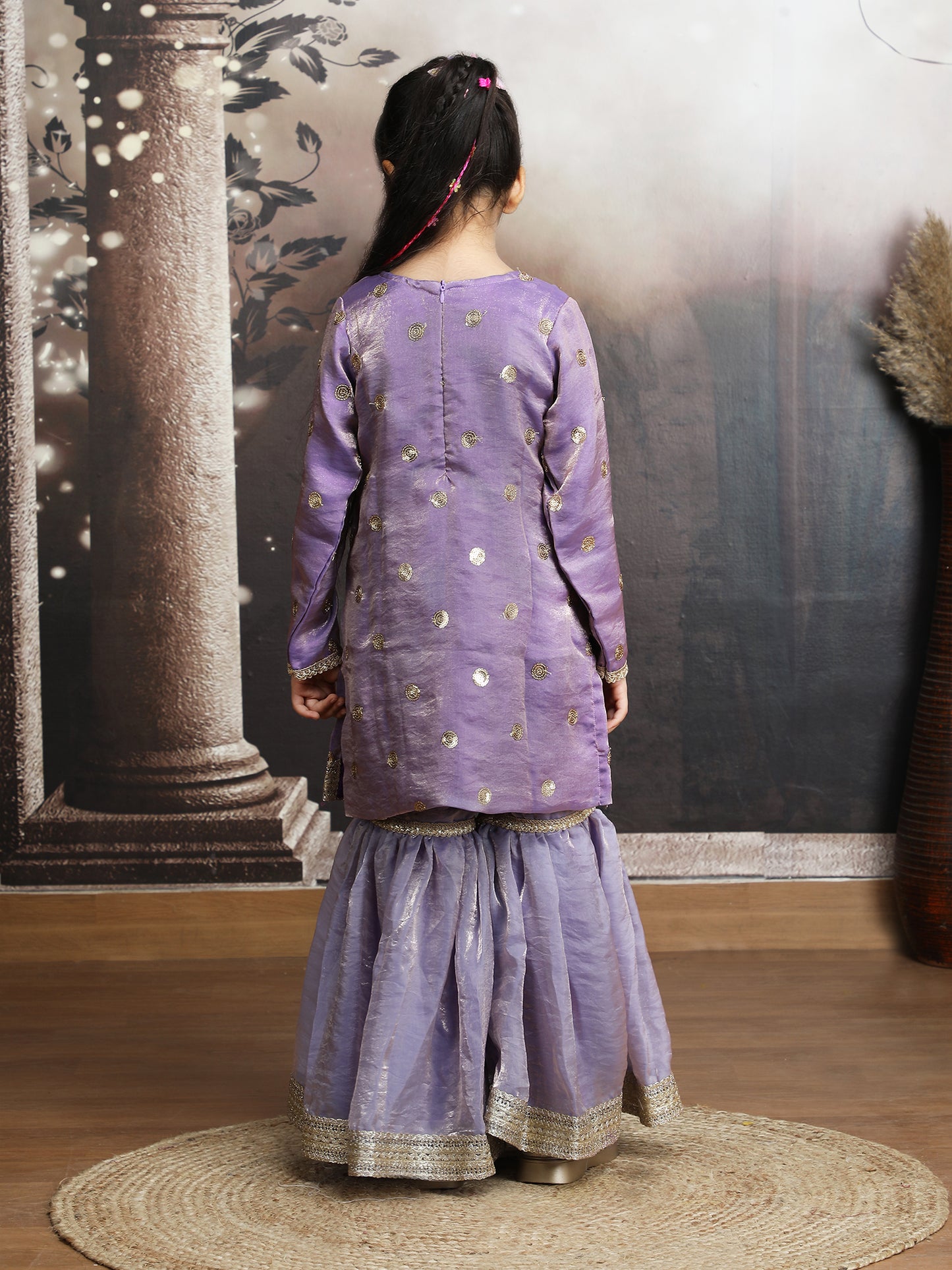 purple silk blended sharara setM250322