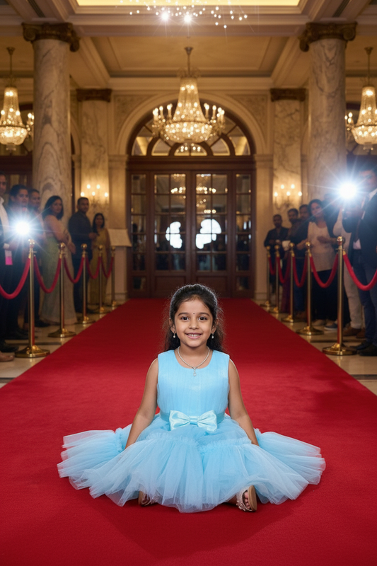 Girls blue casual frock m250053