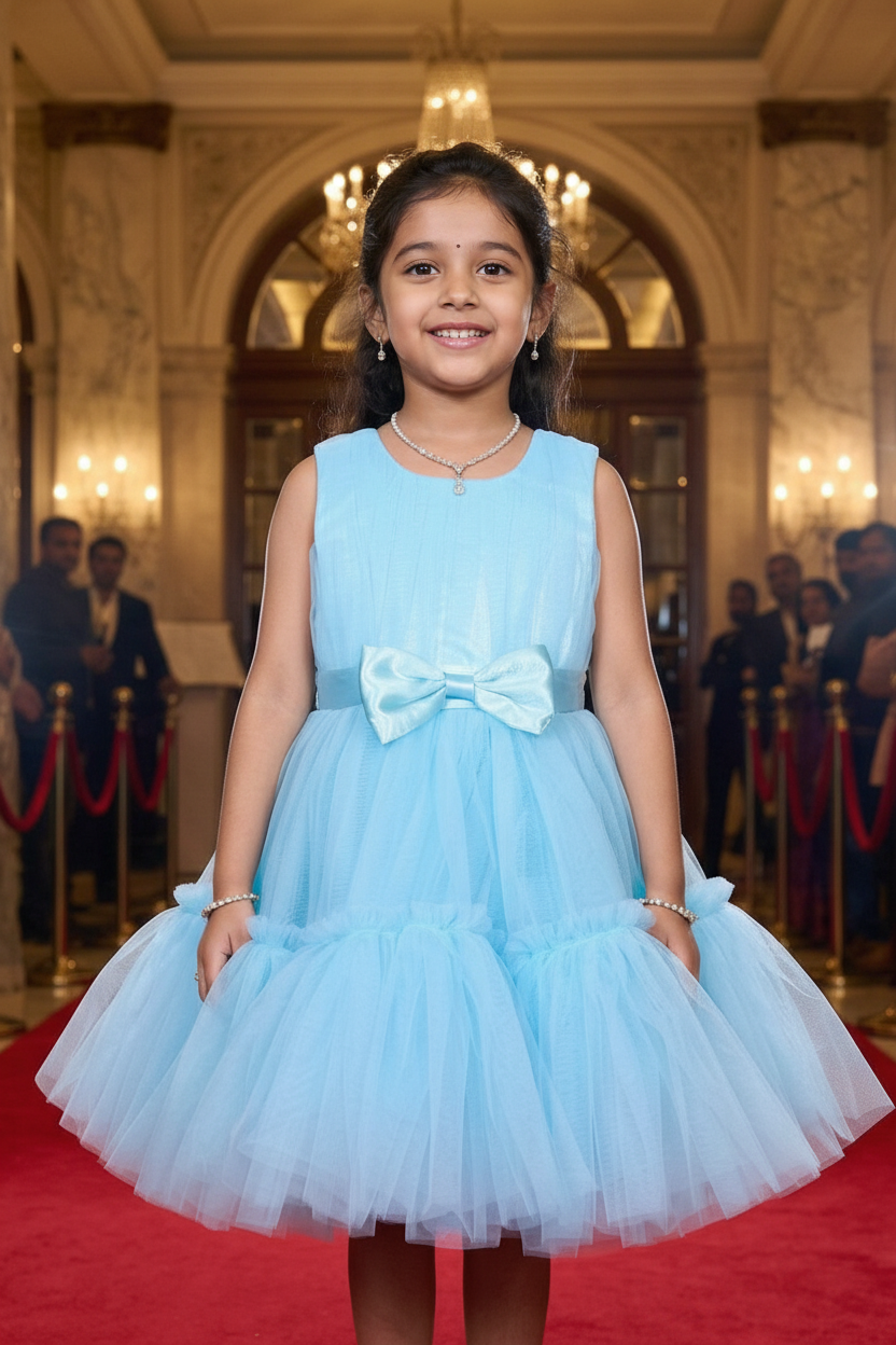 Girls blue casual frock m250053