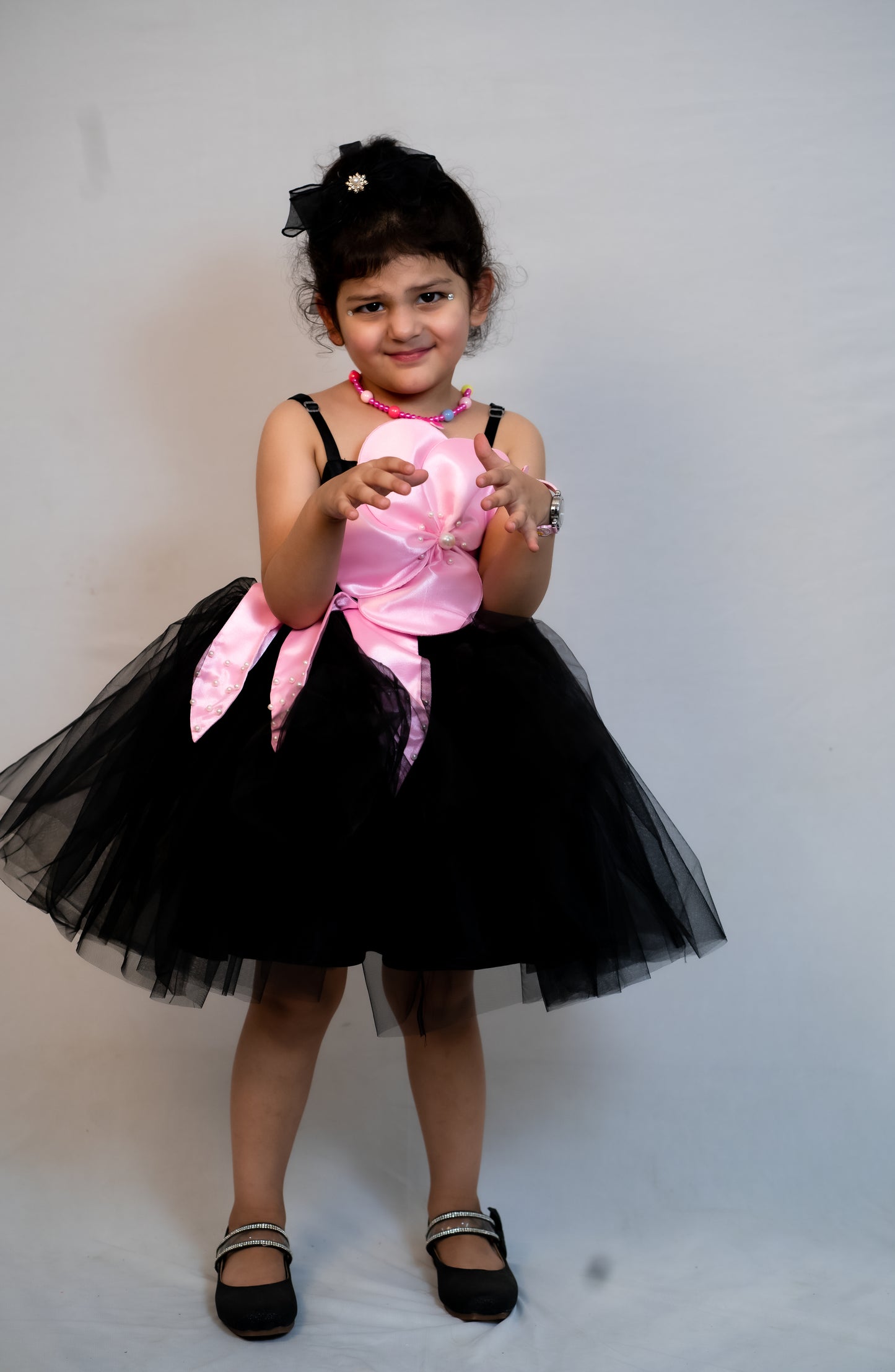 Girls black Party frock m240045
