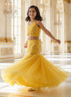 SALE Yellow Color Ethnic Wear Sleeveless Lehenga Choli Set For Girls