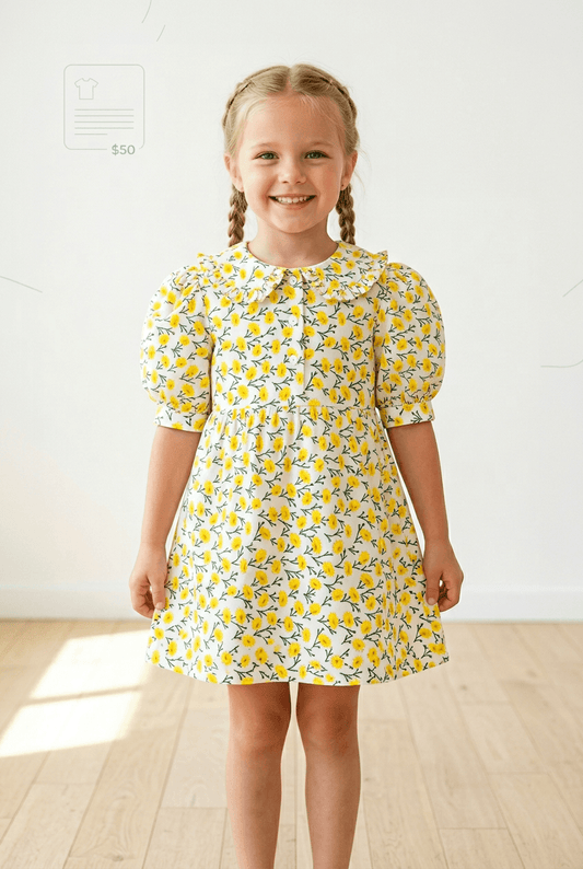 yellow cotton frock M260008