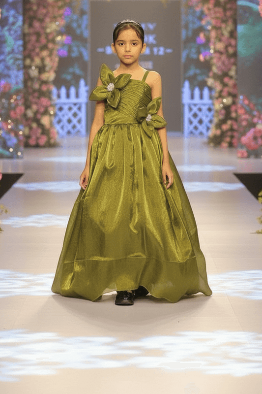 Green Designer Party Wear Gown