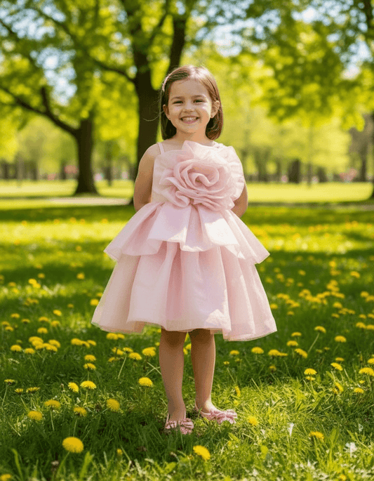 Girls champagne Party frock m240016
