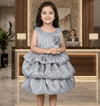 Girls Grey Tulle Party Dress, Sleeveless Layered skirt, knee length -m250006