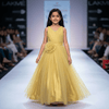 Girls Beige Color Princess Party Wear gown