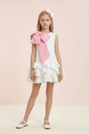 Girls white casual frock m260015