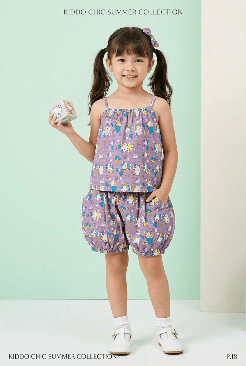 purple cotton co ord set M260019