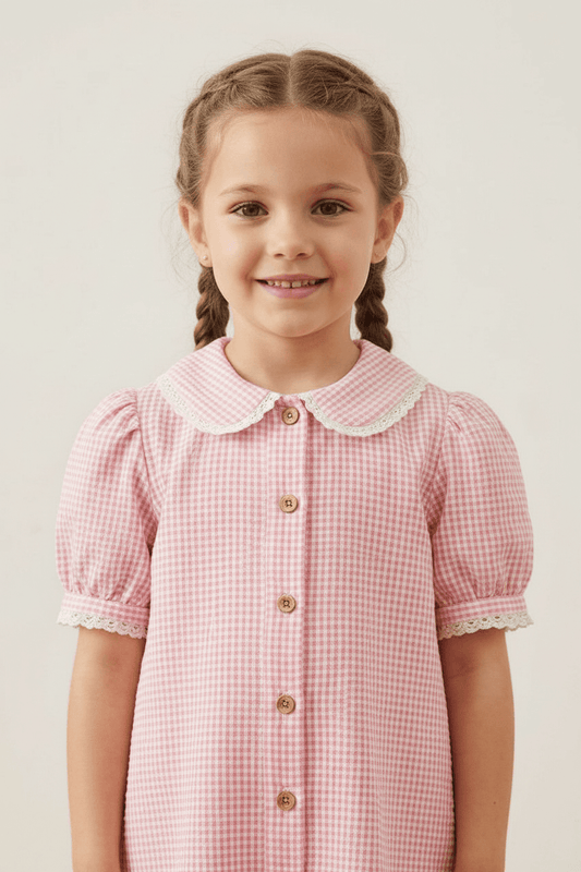Pink cotton frock M260020