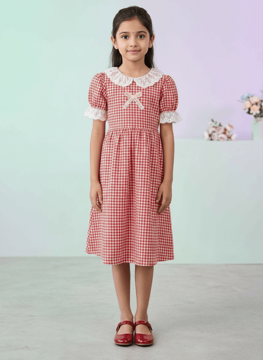 Red cotton frock M260025