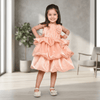 Peach party frock for girls-M250011