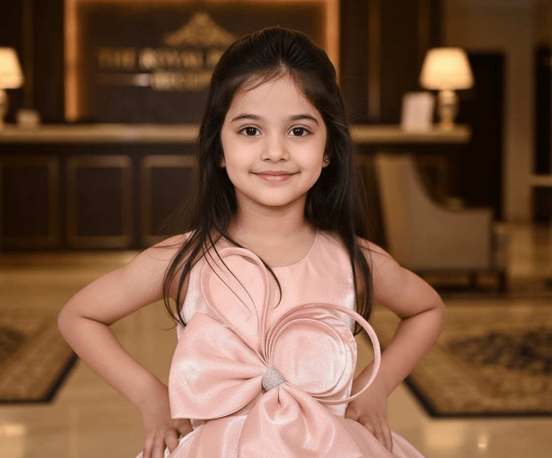 SALE peach party frock for girls-M250012