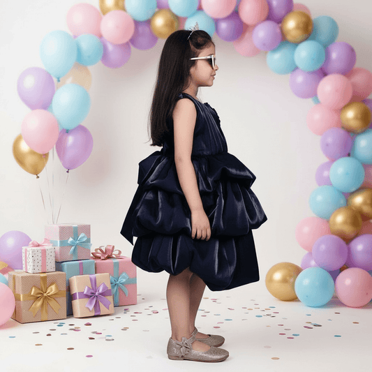 blue party frock for girls-M250015