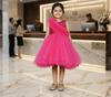 Magenta party frock for girls-M250029