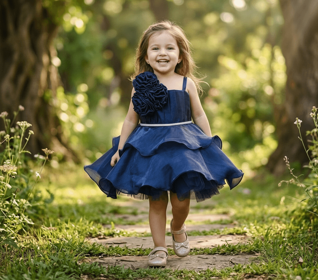 SALE Blue party frock for girls-M250016