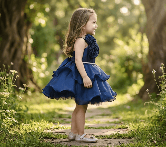 blue party frock for girls-M250016