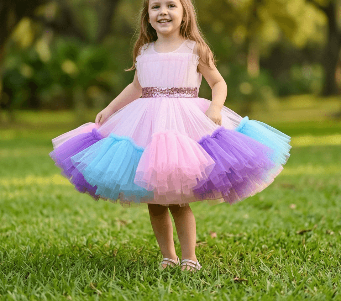 SALE Pink party frock for girls-M250033