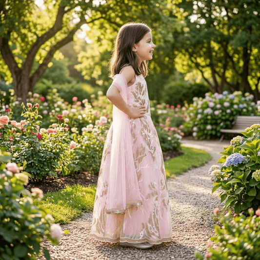 Girls pink lehanga M250314