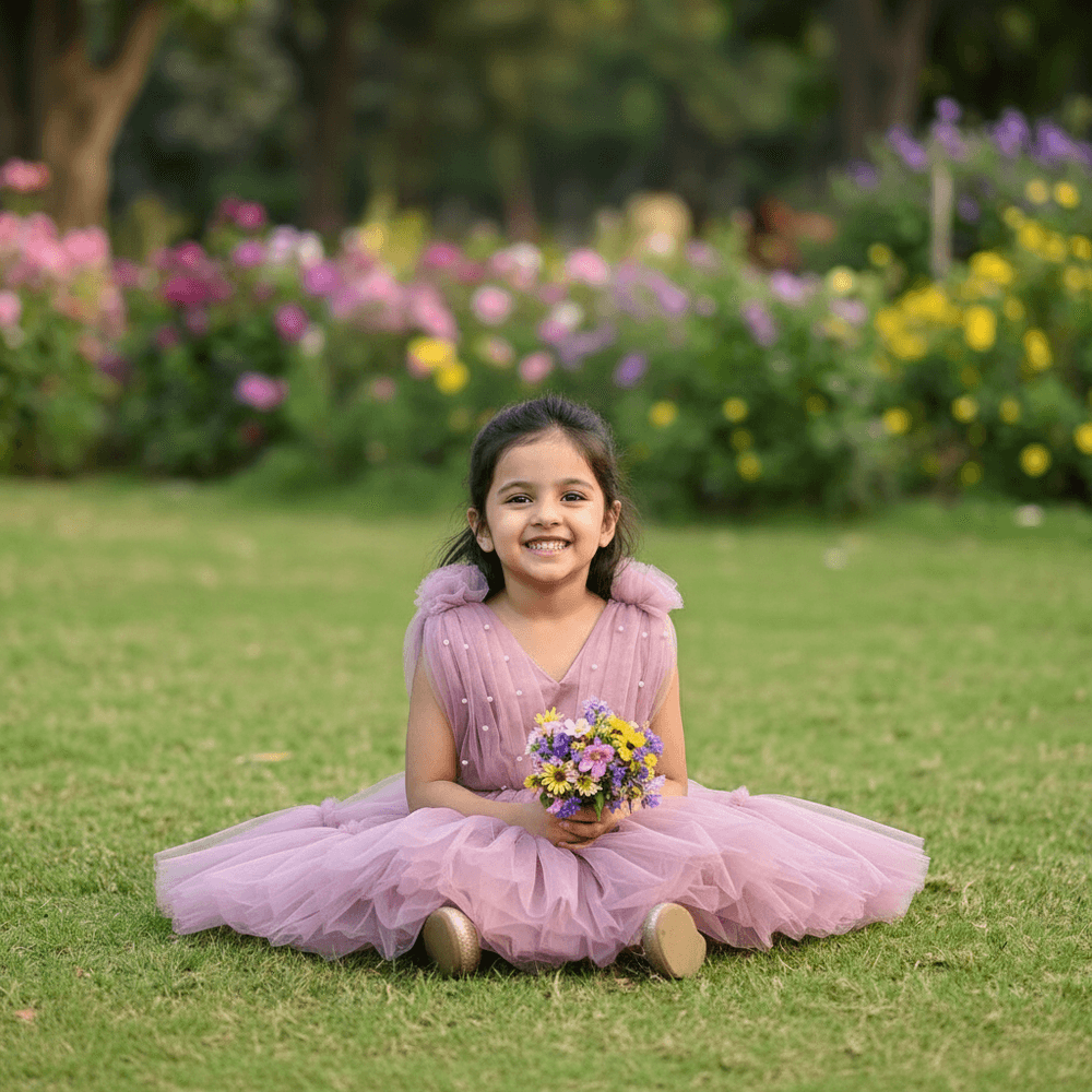 SALE Childrens Party Dresses purple frock m250112