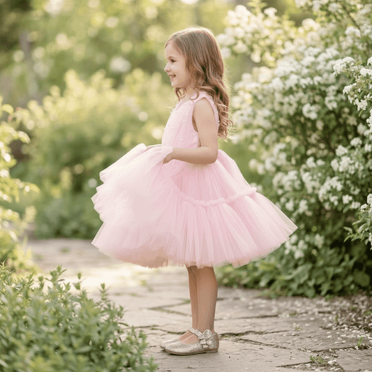 Childrens Party Dresses pink frock m250110