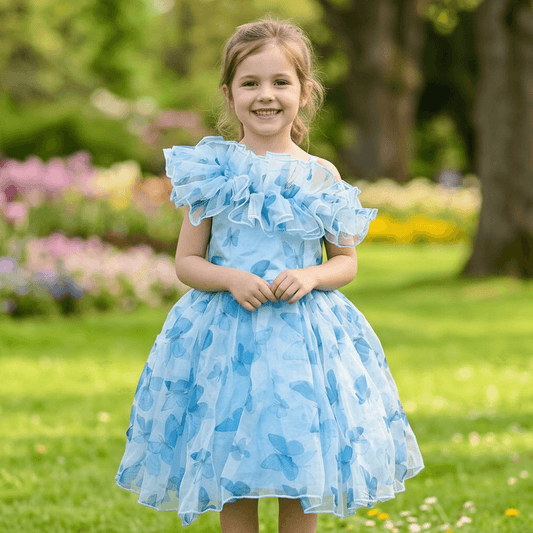Blueparty frock for girls-M250119