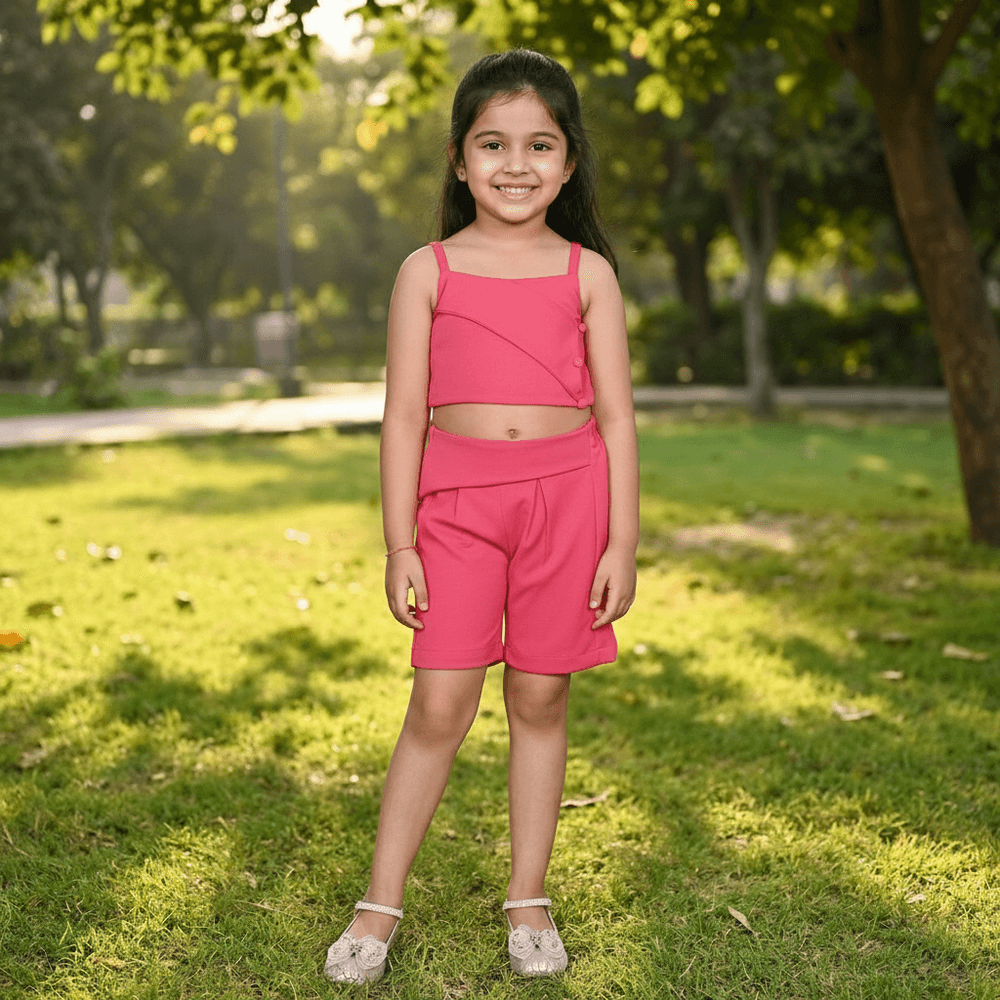 Magenta cord-set for girls-M250126