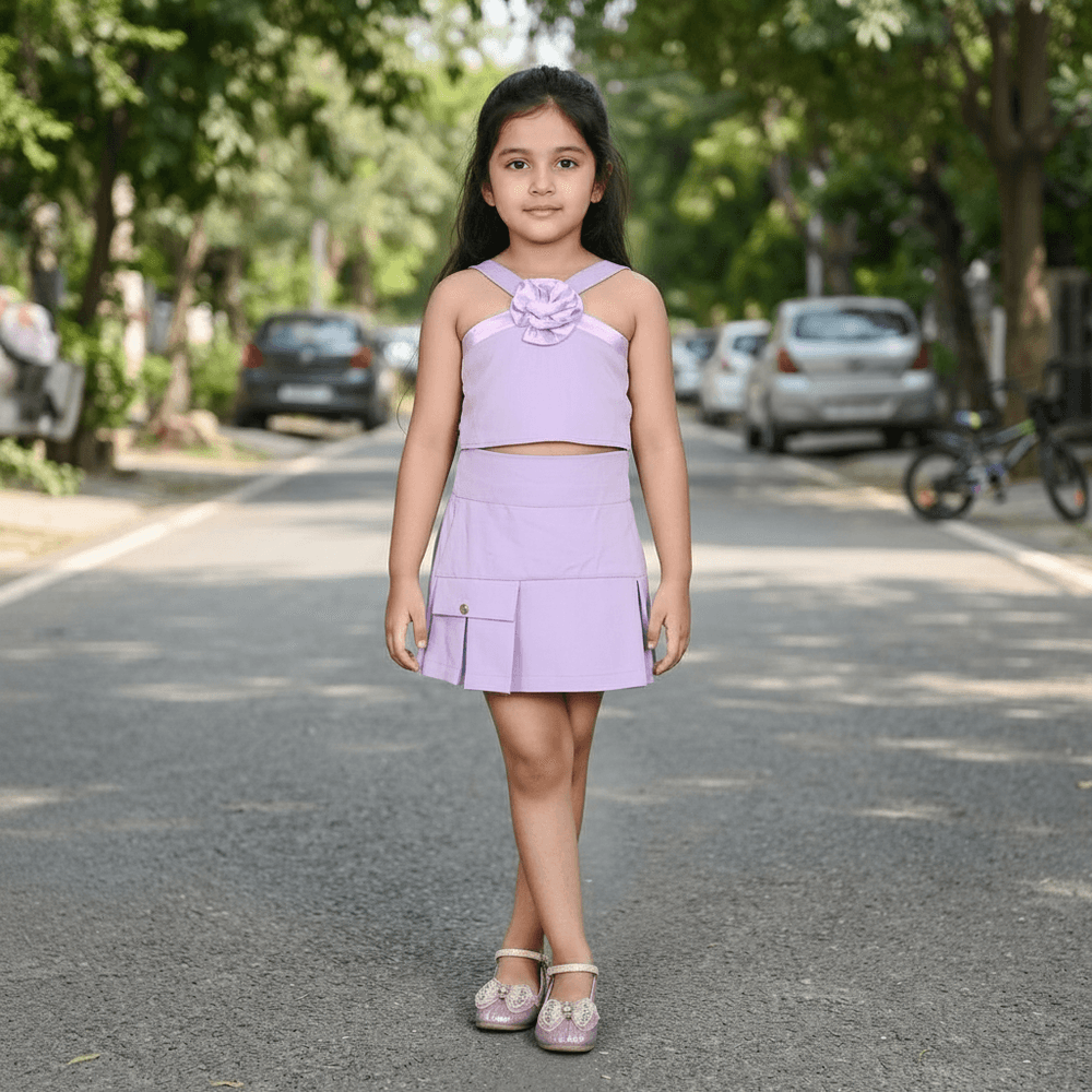 purple skirt & top for girls-M250128