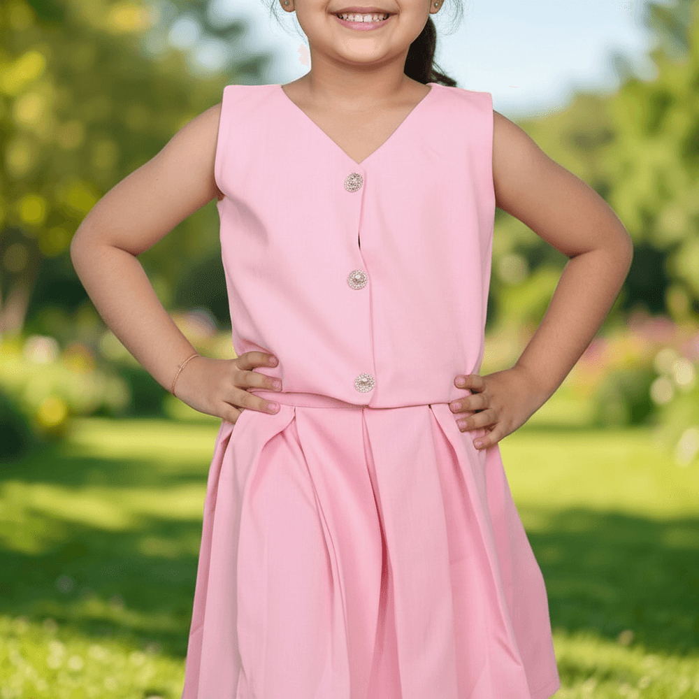 pink skirt & top for girls-M250130