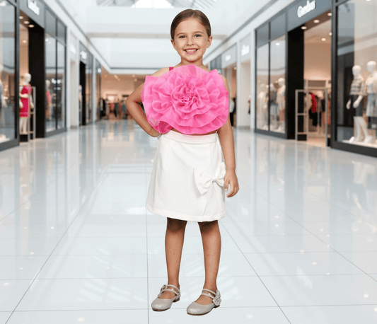 Magenta skirt and top for girls-M250020