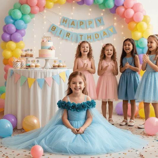 blue net frock M260035