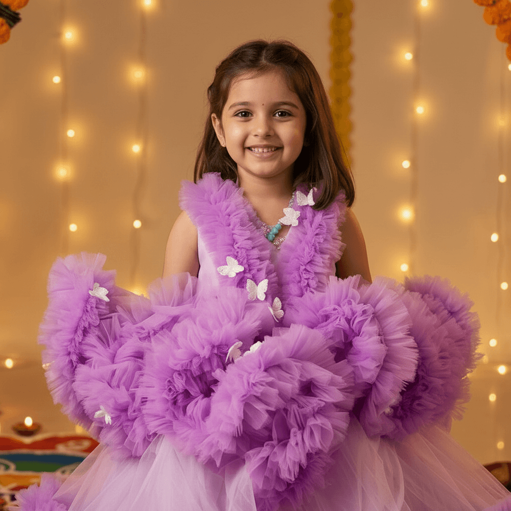 purple net frock M260036