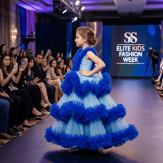 blue net frock M260037