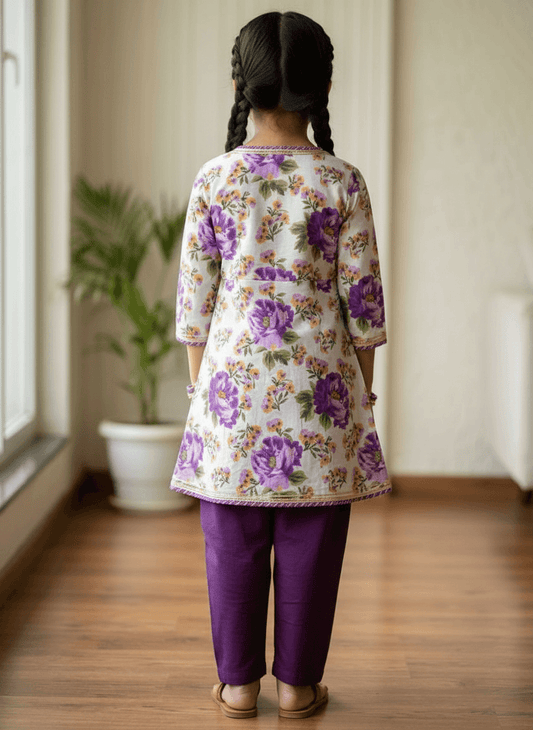 purple cotton frock M260038