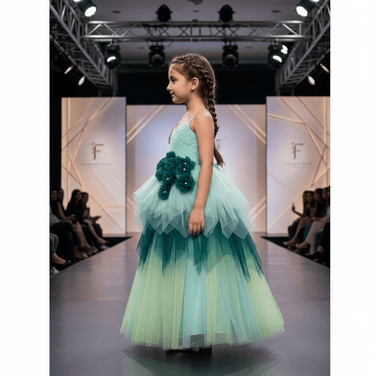 Green net frock M260041