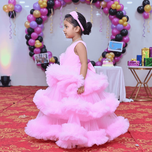 pink net frock M260042