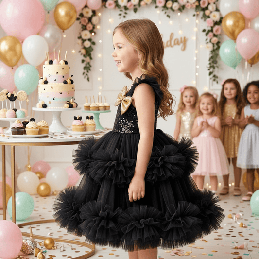 Black net frock M260043