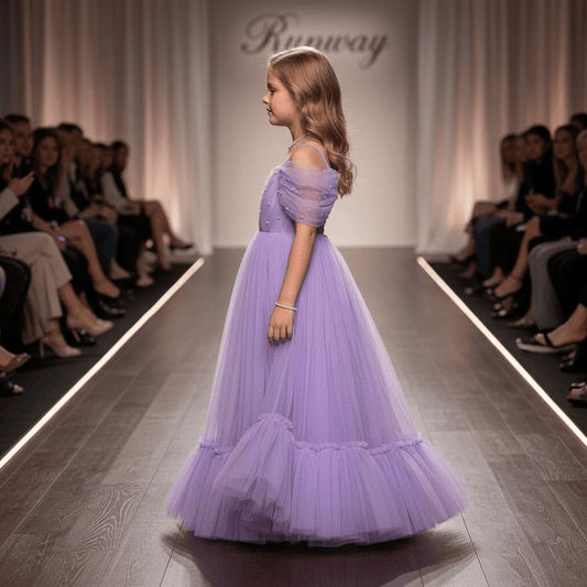 lavender net frock M260045