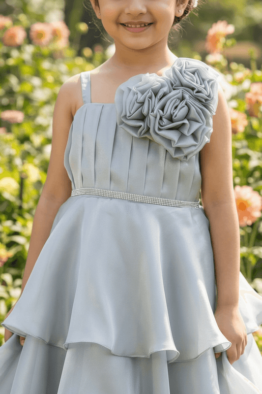 Grey organza frock M260046