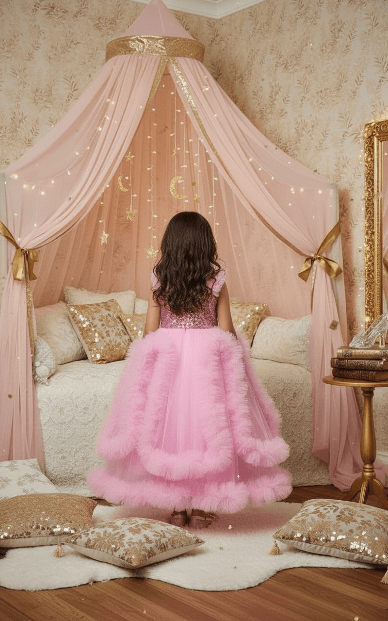 pink net frock M260051