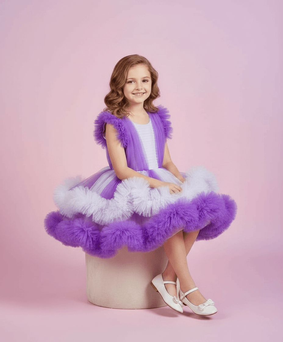 purple net frock M260054