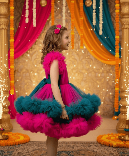 pink net frock M260058