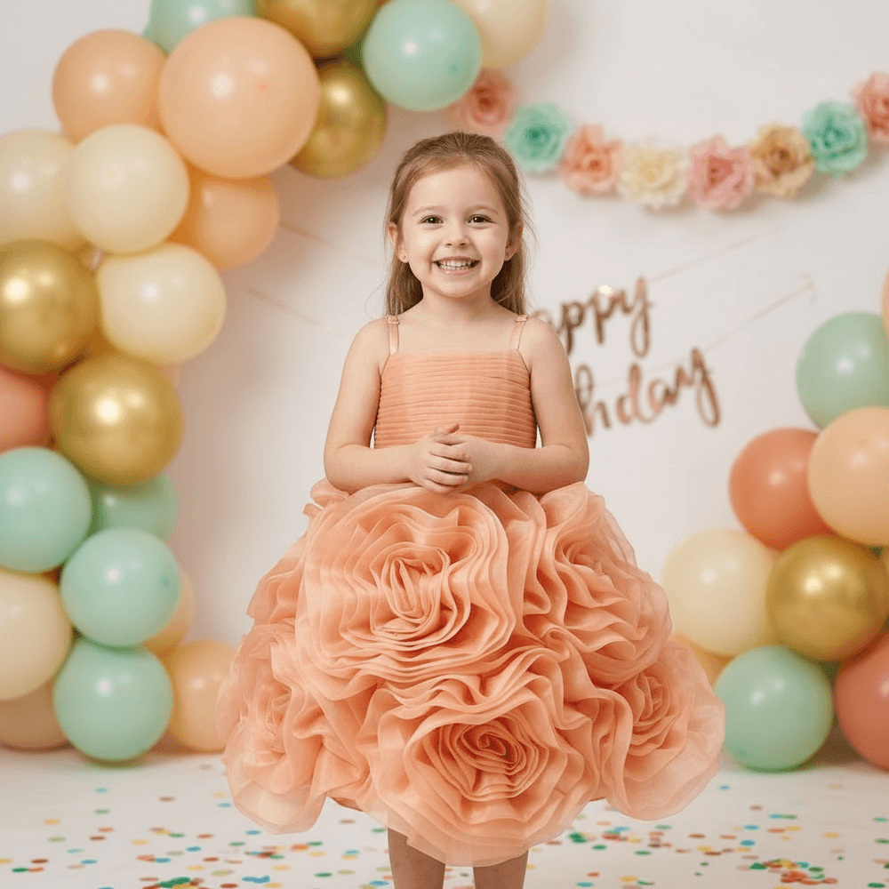 Peach frock M260061