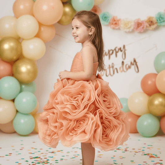 Peach frock M260061