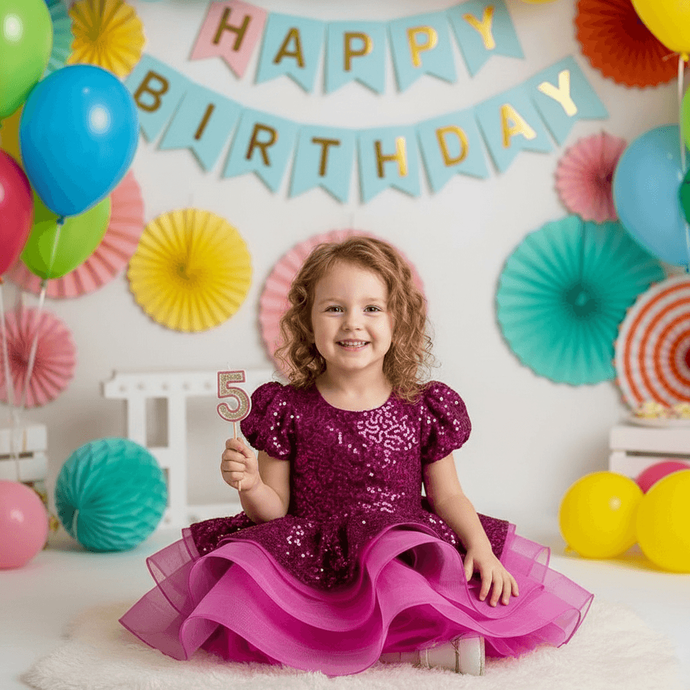 Magenta sequine frock M260064
