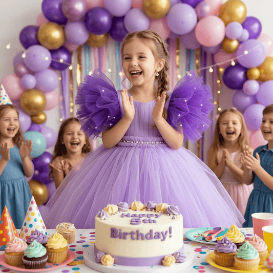 Purple party frock for girls-M232801