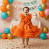Girls orange Party dress M260104