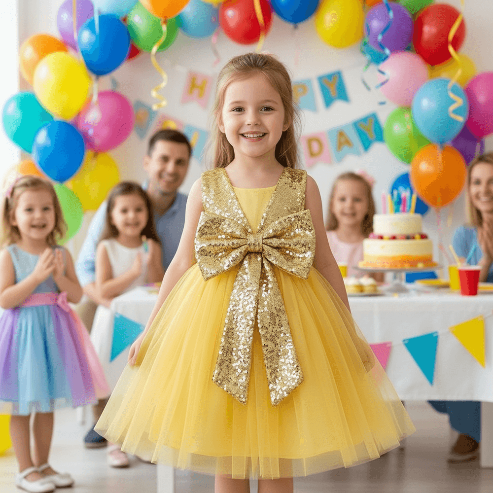 SALE Girls gold Party frock M233406